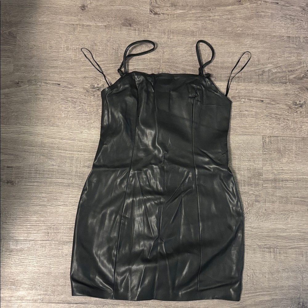 SUPRE Black Faux Leather Top